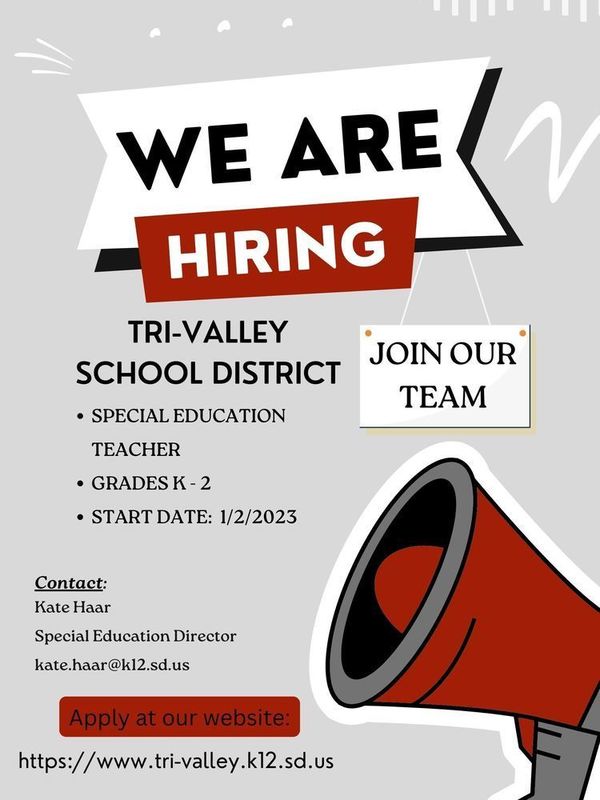 Job Opening Special Education TriValley School District